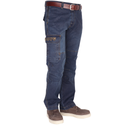 SPIJKERBROEK CROSSHATCH TOOLBOX AFR 2012CH6TBAFR BLAUW STRETCH LICHT STONE DENIM