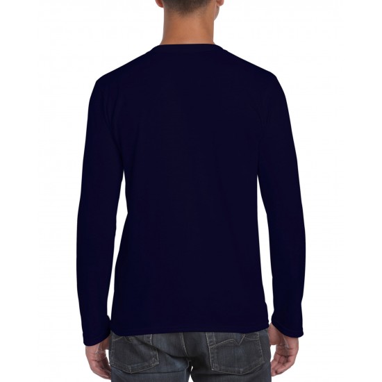 T-SHIRT LANGE MOUW  GILDAN 64400 NAVY T shirt