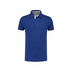 POLOSHIRT L&S POLO COTTON ELASTAAN SS 3562 ROYALBLUE