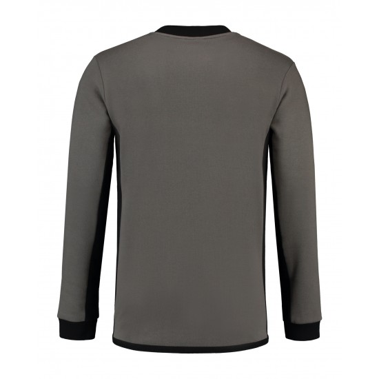 SWEATER L&S 4750 SWEATER WORKWEAR PEARLGREY BLACK Bedrijfskleding bedrukken