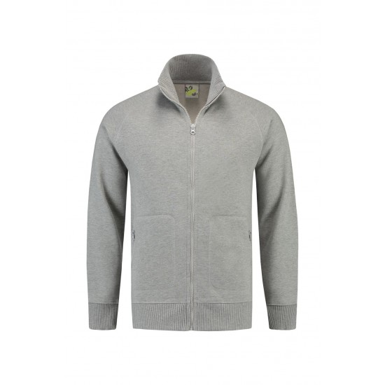 SWEATVEST L&S CARDIGAN 3236 HEATHER GREY Bedrijfskleding bedrukken