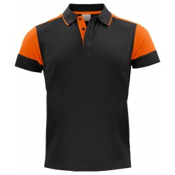 POLOSHIRT PRINTER PRIME 2265024 9030 ZWART MET ORANJE ACCENTEN